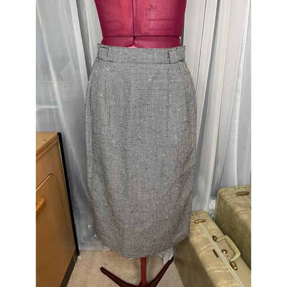 mini houndstooth straight skirt sz 10 - Picture 1 of 8